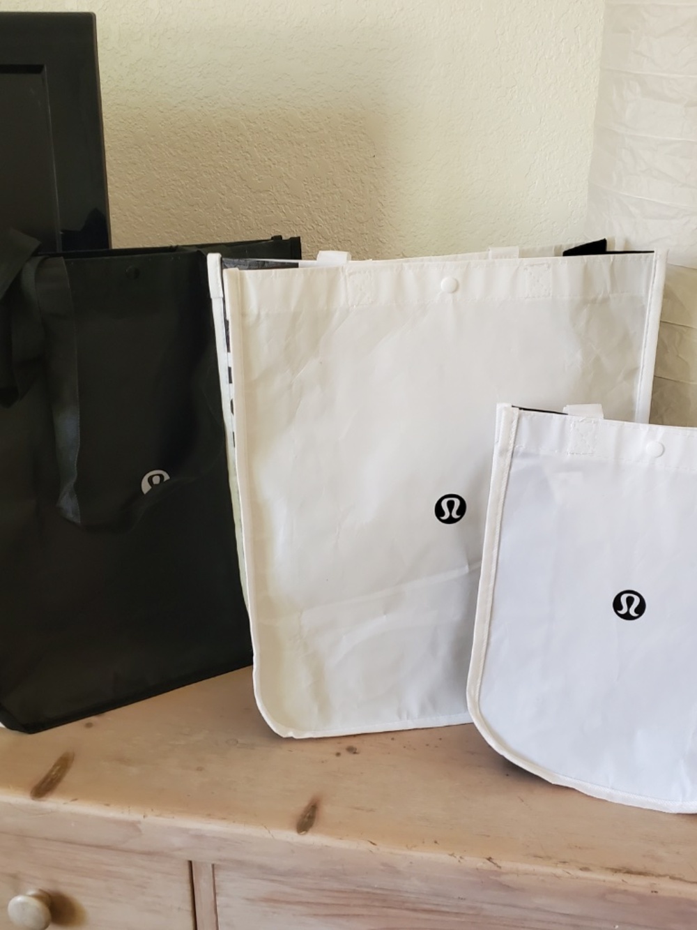 Lululemon Black White Reusable 3 bag Bundle